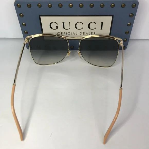 New Authentic Gucci Grey Square Ladies Sunglasses GG0820S  display picture 3